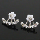 Imitation Pearl Heart Crystal Flower Leaf Angel Wings Geometry Stud Earrings for Women Statement Ear