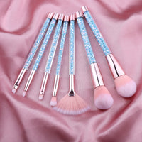 7 Pcs Unicorn Glitter Makeup Brushes Set Diamond Crystal Handle Powder Foundation Eyebrow Eyeliner Face MakeUp Brush Set