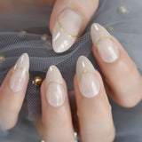 Beige Gradient French Manicure Tips Gorgeous and Classy Natural Fake Nails Faded Nails Designed