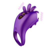 Rotation Oral Vibrator Ring Tongue Licking Penis Cock Vibrator G-spot Massage Ring Vagina Clitoris Stimulate for Men