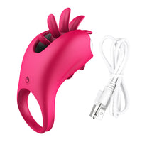 Rotation Oral Vibrator Ring Tongue Licking Penis Cock Vibrator G-spot Massage Ring Vagina Clitoris Stimulate for Men