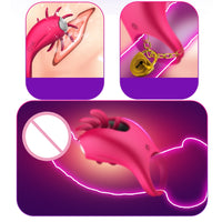 Rotation Oral Vibrator Ring Tongue Licking Penis Cock Vibrator G-spot Massage Ring Vagina Clitoris Stimulate for Men