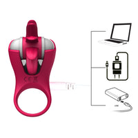 Rotation Oral Vibrator Ring Tongue Licking Penis Cock Vibrator G-spot Massage Ring Vagina Clitoris Stimulate for Men