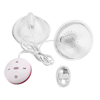 Nipple Vibrator Vibrating Breast Stimulator Massager Pump Nipple Sucker Pump Cups 10 Modes Lick Tongue for Woman