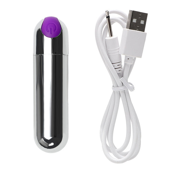 Mini Bullet Vibrator G-spot Massager Waterproof USB Rechargeable Vibrators 10 Speed Strong Vibration for Women