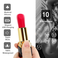 Mini Lipstick Vibrator 10 Speed Secret Clitoris Stimulator Nipple Massage Bullet Vibrating Magic Wand for Women