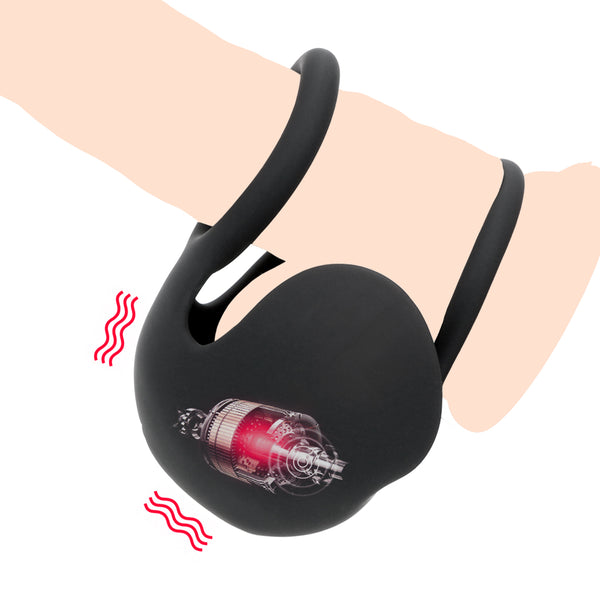 Delay Ejaculation Vibrators Double Cock Ring Scrotal Binding Ring Penis Ring Testicle Bondage 10 Speed