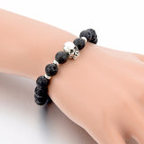 Beads Lava Skull Bracelets for Women Tiger Eye Natural Stones Men Healing Bracelets Bangles