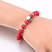 Beads Lava Skull Bracelets for Women Tiger Eye Natural Stones Men Healing Bracelets Bangles