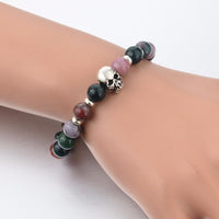 Beads Lava Skull Bracelets for Women Tiger Eye Natural Stones Men Healing Bracelets Bangles