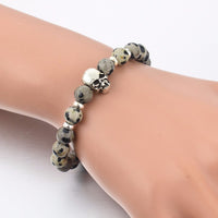 Beads Lava Skull Bracelets for Women Tiger Eye Natural Stones Men Healing Bracelets Bangles