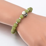 Beads Lava Skull Bracelets for Women Tiger Eye Natural Stones Men Healing Bracelets Bangles