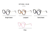 Cat Eye Glasses Men Women Sun Glasses Metal Frame Eyewear Female Optics Eyeglasses Clear Lens Transparent