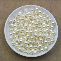 100pcs/bag With Hole ABS Imitation Pearl Beads 4/6/8/10/12MM Round Plastic Acrylic Spacer Bead for DIY Jewelry Making Findings