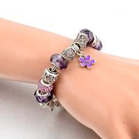 Silver Charms Bracelets Bangles Christmas Gift for Women With Crystal Beads DIY Jewelry Bracelets