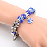 Silver Charms Bracelets Bangles Christmas Gift for Women With Crystal Beads DIY Jewelry Bracelets