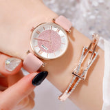 Women Watch Leather Starry Sky Belt Female Quartz Wristwatch Ladies Wrist Watch