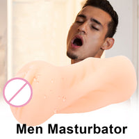 Real Pussy Aircraft Cup No Vibrator Male Masturbation Oral Sex Erotics Artificial Vagina for Men Realistic Vagina