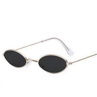 Small Frame Oval Women Sunglasses Mirror Glasses Alloy Ocean Lens