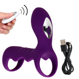 G Spot Stimulation Vibrator 10 Speed Penis Rings Male Masturbation Delay Ejaculation Silicone for Men