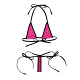 Micro Bikini Swimsuit Women Bikinis Wild Style Mini Bikini Set Halter Neck Self-tie Bra Top with G-String Thong Swimwear