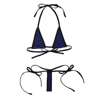 Micro Bikini Swimsuit Women Bikinis Wild Style Mini Bikini Set Halter Neck Self-tie Bra Top with G-String Thong Swimwear