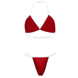 Women Bikini Lingerie Set Sexy Underwear Bra G-String Transparent Strap Set Beach Wear Bathing Suit Swimwear