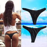 Women Sexy Bikini Bottom Swimwear Beach Bathing T-Back Thong G-string Black Bathing Swimming Beach Swimwear Trunks