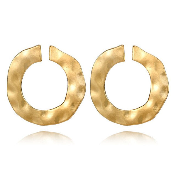 Big Square Metal Earrings for Women Golden Model Show Drop Earring Statement Earrings