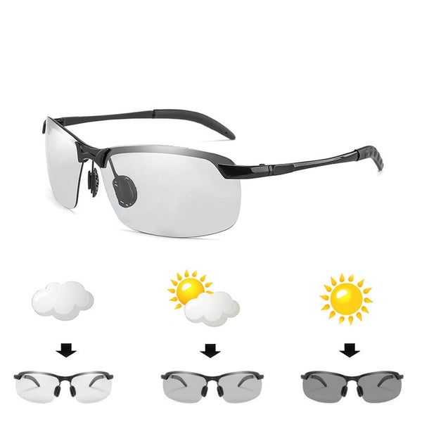 Classic Photochromic Polarized Sunglasses Men Outdoor Driving Safty Sun Glasses Male Goggles UV400