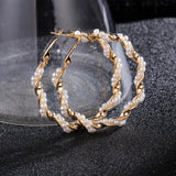 Pearl Hoop Earrings for Women Exaggerates Oversize Pearl Circle Ear Rings Earrings Europe Nightclub