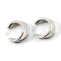 Punk Earrings Gold Silver Creativity Overlay Semi Circle Open Circle Earrings Women Exaggerated Piercing