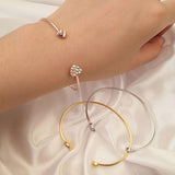 Cuff Opening Charm Bracelets Bangles Gold Color Full Crystal Bracelet for Women Adjustable Bracelet