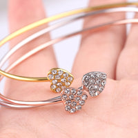 Cuff Opening Charm Bracelets Bangles Gold Color Full Crystal Bracelet for Women Adjustable Bracelet