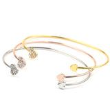 Cuff Opening Charm Bracelets Bangles Gold Color Full Crystal Bracelet for Women Adjustable Bracelet