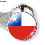 South America Countries Flag Key Chain Brazil Chile Argentina Peru Colombia Flag Metal Keychain Tourist Countries Souvenir Gifts