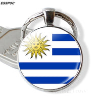 South America Countries Flag Key Chain Brazil Chile Argentina Peru Colombia Flag Metal Keychain Tourist Countries Souvenir Gifts