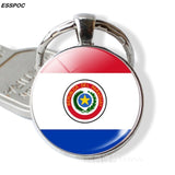 South America Countries Flag Key Chain Brazil Chile Argentina Peru Colombia Flag Metal Keychain Tourist Countries Souvenir Gifts