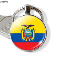 South America Countries Flag Key Chain Brazil Chile Argentina Peru Colombia Flag Metal Keychain Tourist Countries Souvenir Gifts