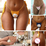 Handmade Crochet Flower Micro Bikini G Thong String Beach Micro Swimwear Sexy Lingerie Sets