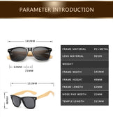 Retro Sunglasses Men Women Travel Sport Bamboo Wood Frame Sun Glasses UV400