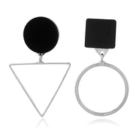 Handmade Geometric Circular Marble Long Earrings Girls Popular Earrings for Women