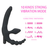 10 Speeds for Men Women Strapon Dildo Vibrator Anus Stimulation Anal Plug Vibrator Prostate Massager Anal Beads