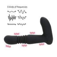 Remote Control Wireless Control Prostate Massager Heating Rod 6 Speed Telescopic Dildo Anal Vibrators for Men
