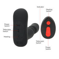Remote Control Wireless Control Prostate Massager Heating Rod 6 Speed Telescopic Dildo Anal Vibrators for Men