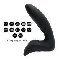 Prostate Massager 12 Speed Vibrator Silicone Rechargeable Masturbator Remote Control Anal Plug for Women