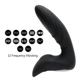 Prostate Massager 12 Speed Vibrator Silicone Rechargeable Masturbator Remote Control Anal Plug for Women