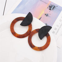 Leopard Acrylic Resin Dangle Earrings for Women Geometry Big Circle Square Earrings Acetate