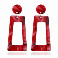 Leopard Acrylic Resin Dangle Earrings for Women Geometry Big Circle Square Earrings Acetate