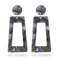 Leopard Acrylic Resin Dangle Earrings for Women Geometry Big Circle Square Earrings Acetate